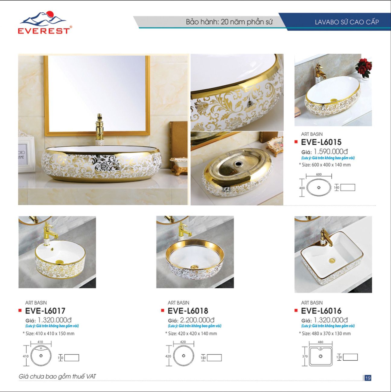 Thiết bị vệ sinh EVEREST Hiện Đại Catalogue và Bảng giá mới nhất /Page 